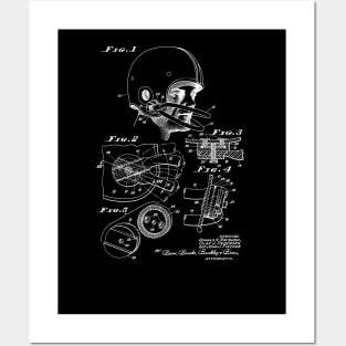 Football Helmet Vintage Patent Drawing Funny Novelty Posters and Art